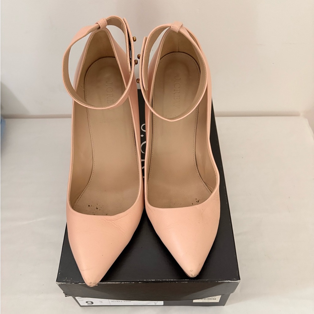 J. Crew Collection Blush Ankle Strap Heels